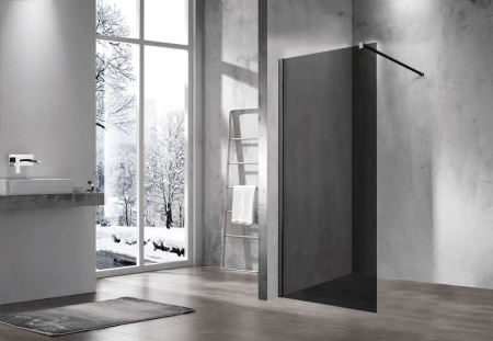 Душевая перегородка Vincea Walk in VSW-1H110CGB 110х200 стекло тонированное профиль черный матовый