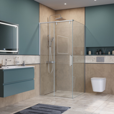 Душевой уголок BelBagno SOFT CLOSE-1 SOFT_CLOSE-1-A-1-100-C-Cr 100х100 стекло прозрачное профиль хром без поддона