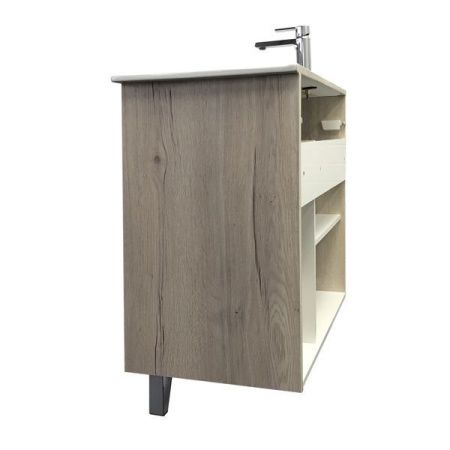 Тумба с раковиной Comforty Клеон 00-00004757CF 90х50 напольная цвет серый