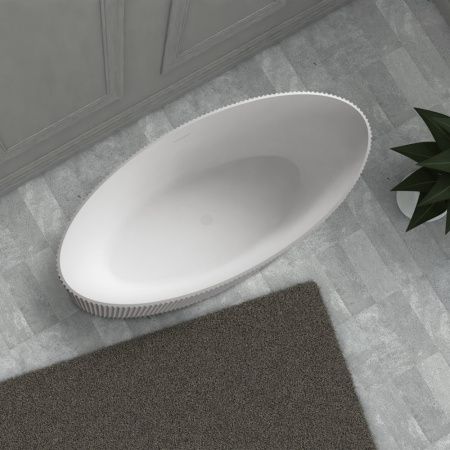 Ванна из искусственного камня Abber Stein AS9627 180х85 отдельностоящая овальная с ножками