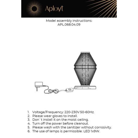 Настольная лампа Aployt Dzhakket (Дзхаккет) APL.068.04.09