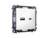 Комплект механизма розетки 2USB A+C 20W (быстрая зарядка) Ambrella Volt Alfa (Алфа) MA111010