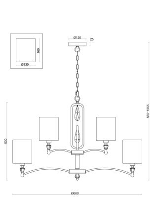 Люстра подвесная Freya Riverside (Берег реки) FR1007PL-12BS