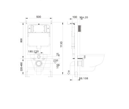 Инсталляция для унитаза сантехническая Aquatek INS-0000012