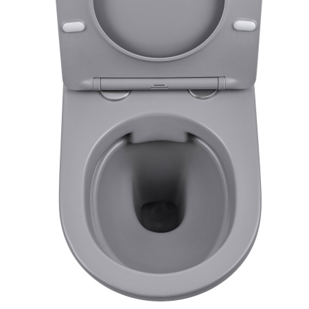 Унитаз подвесной Vincea Globo VT1-14SMG серый матовый с сиденьем микролифт безободковый душевой смыв