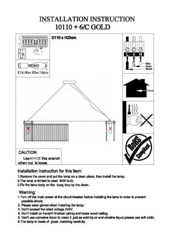 Люстра подвесная Newport 10110 10110+6/C gold - фото 2