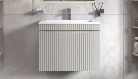 Тумба под раковину Velvex Alba 309 тирамису 70х40 подвесная цвет серый