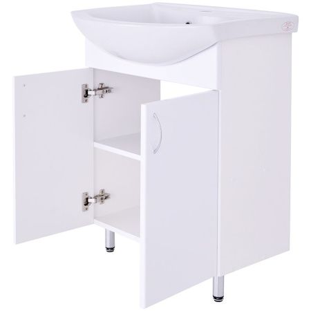 Тумба с раковиной Orange Лайт LA-60TUW+GR 60х40 напольная цвет белый