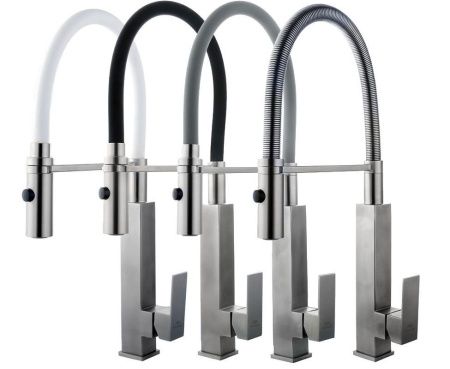 Смеситель для кухни Fashun A54102-12 на мойку серый/сатин