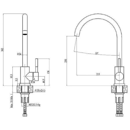 Смеситель для кухни Haiba HB70304-3 на мойку нержавеющая сталь