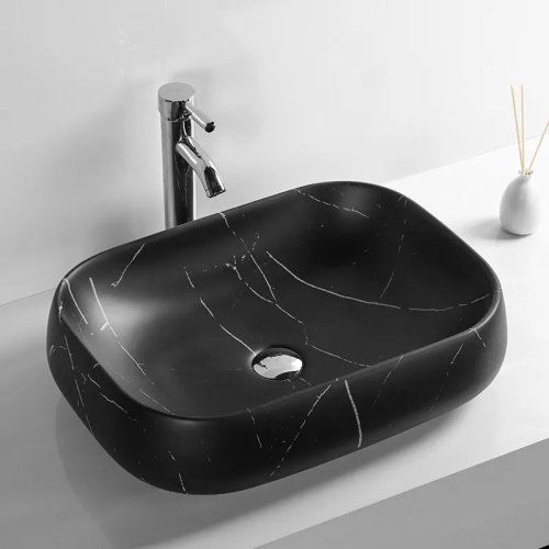Раковина из сантехнического фарфора Cerutti SPA CR0086 MMB1 50х40 накладная цвет мрамор матовый черный - фото 4