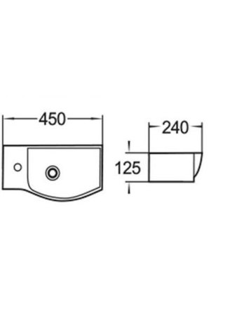 Раковина из сантехнического фаянса WeltWasser WW SK 10000008690 50х20 подвесная цвет белый 1 отверстие под смеситель