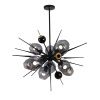 Люстра на штанге Delight Collection Burst (Бурст) 9720P-10S black/smoky