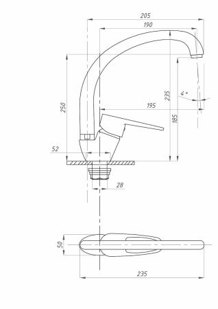 Смеситель для кухни FAUZT FZs-863-126 на мойку хром