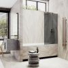 Душевая шторка на ванну Maybah Glass MGV-78-2ш 40х140 стекло тонированное профиль бронза ориентация универсальная