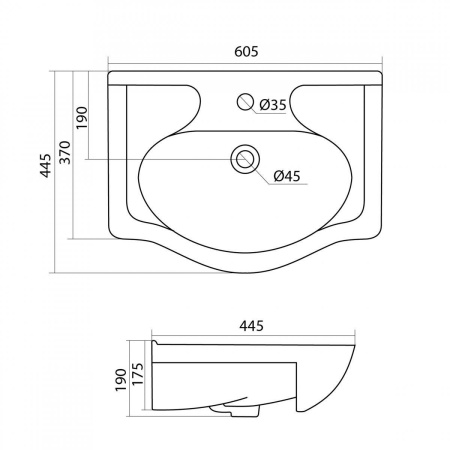 Раковина керамическая Onika Селигер 1WH110268 61х45 накладная цвет белый 1 отверстие под смеситель