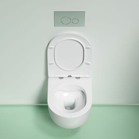 Унитаз подвесной Ceramica Nova MODENA CN6063MW белый с сиденьем микролифт безободковый душевой смыв