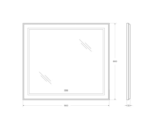 Зеркало BelBagno Kraft SPC-KRAFT-900-800-LED-TCH-WARM 90х80 - фото 5