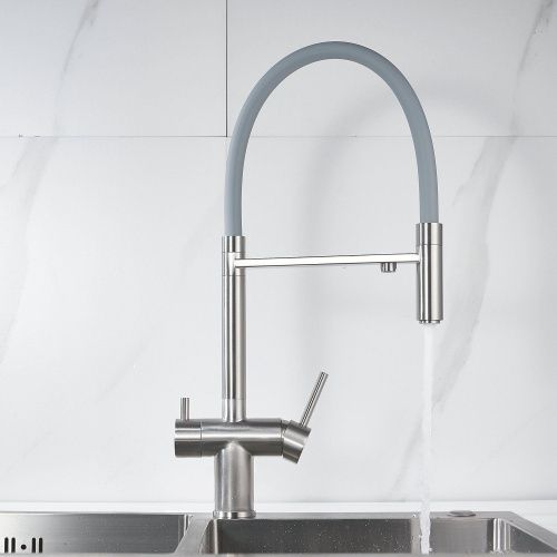 Смеситель для кухни Shevanik S178L на мойку сатин - фото 4