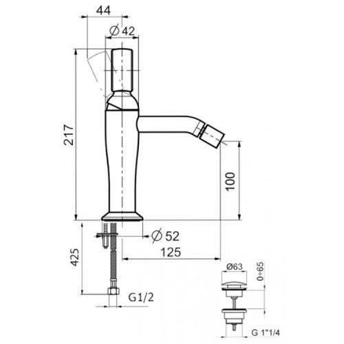 Смеситель Webert Opera OA840102985 на биде графит - фото 3