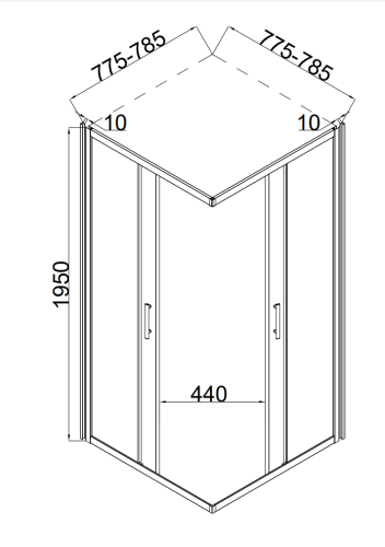 Душевой уголок Taliente TA-08082-1CP 80х80 стекло прозрачное профиль хром глянцевый без поддона - фото 4