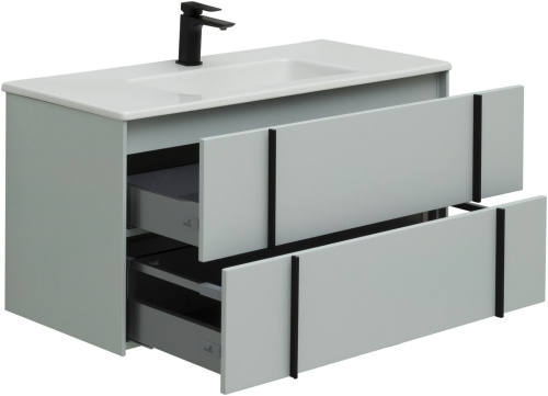 Тумба под раковину Allen Brau Reality 1.32007.PWM 100х46х50 подвесная цвет зеленый - фото 5