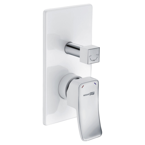 Смеситель для ванны и душа WasserKRAFT Aller 1060 WHITE 10641W встраиваемый белый/хром - фото 4
