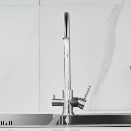 Смеситель для кухни Raffine F108L на мойку сатин