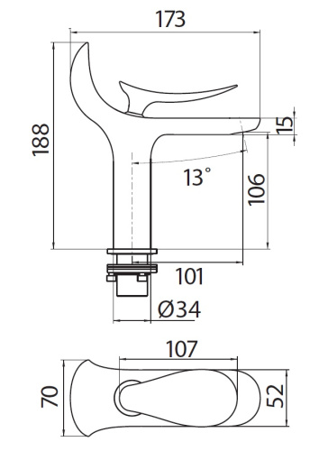 Смеситель Creavit FG1501 на раковину хром - фото 2