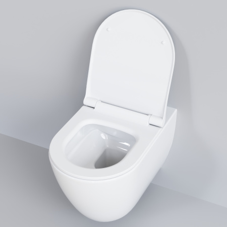 Унитаз подвесной Ambassador Queen 113T20001R-112T20001S белый глянцевый с сиденьем микролифт безободковый каскадный смыв