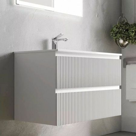 Тумба под раковину Sancos SNOB R SNR80W 80х40 подвесная цвет белый