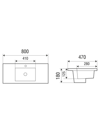 Раковина из сантехнического фаянса WeltWasser WW SK 10000004629 50 см встраиваемая цвет белый 1 отверстие под смеситель