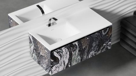 Раковина из искусственного камня S-Stone Salini Onda 1402206MN 200х70 накладная цвет белый