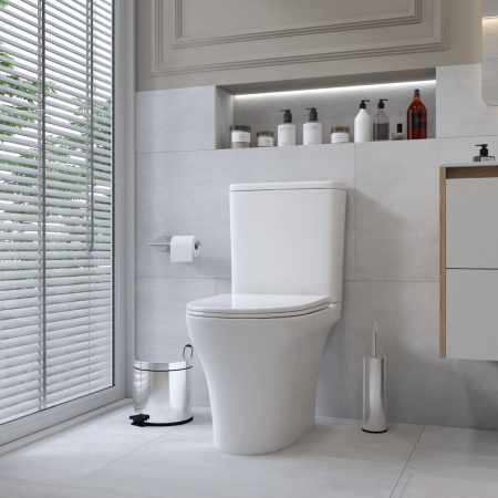 Унитаз напольный с бачком Teymi Ellie T40206 белый с сиденьем микролифт безободковый смыв торнадо