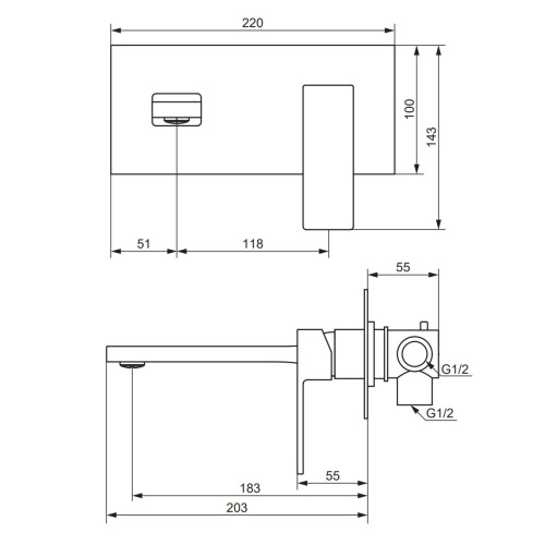 Смеситель Damixa Gala 530260500 встраиваемый в стену розовое золото - фото 5