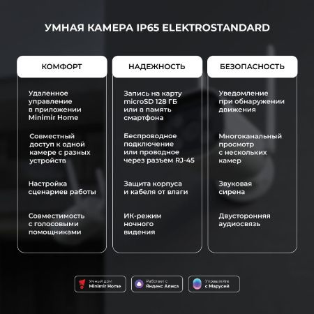 Умная видеокамера Elektrostandard WF (ВФ) 4690389211850