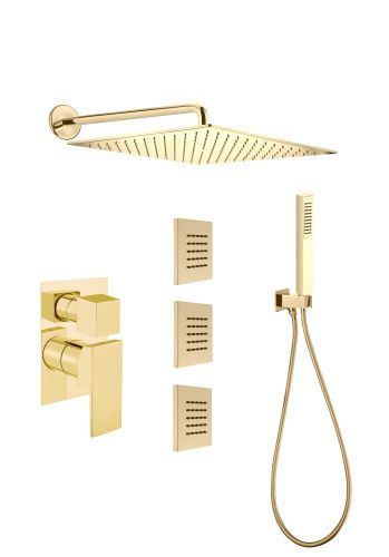 Душевая стойка Webert PE890104794 настенная цвет матовое золото - фото 2