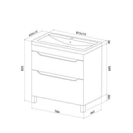 Тумба с раковиной Iddis Ray RAY80WFi95K 80х50 напольная цвет белый