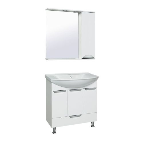 Зеркало-шкаф RUNO БАРСЕЛОНА 1033 75х75 подвесной цвет белый - фото 4