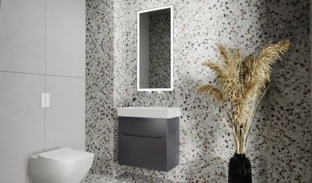 Тумба под раковину Jorno FOLK Folk.01.65/P/A/JR 60х30 подвесная цвет черный