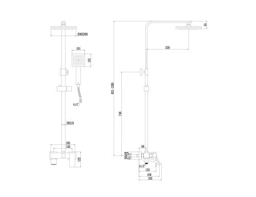 Душевая стойка Fmark FS8645-1C настенная цвет золото матовое - фото 3
