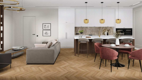 Кварцвиниловая плитка Damy Floor CHEVRON LVT DF04-Ch-LVT Лувр - фото 4