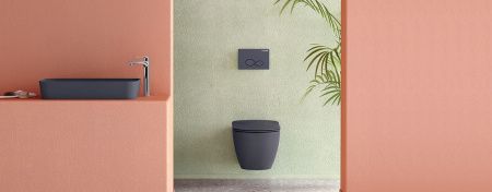 Чаша унитаза подвесная Creavit Free FE320-11AM00E-0000 цвет черный без сиденья душевой смыв