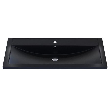 Раковина из искусственного камня Uperwood Foster Quartz 291030047 100х50 полувстраиваемая цвет черный