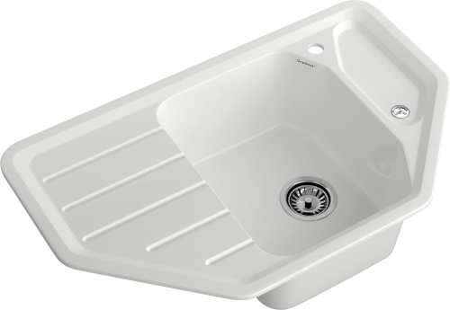 Кухонная мойка Granfest Corner C-800E иней 79х49 цвет белый - фото 2