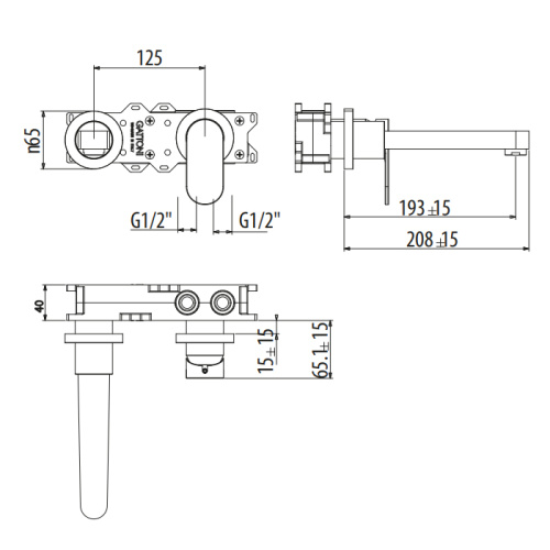 Смеситель Gattoni H2Omix7000 7003570C0 встраиваемый в стену хром - фото 2
