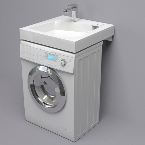 Раковина из искусственного мрамора Altasan QUADRO UPP60QUADROs 60х60 над стиральной машиной цвет белый 1 отверстие под смеситель - фото 2 Раковина из искусственного мрамора Altasan QUADRO UPP60QUADROs 60х60 над стиральной машиной цвет белый 1 отверстие под смеситель - фото 2