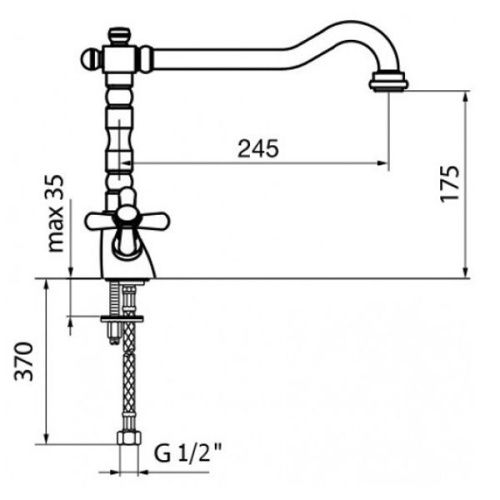 Смеситель Webert Armony AM700302017 на раковину хром/золото - фото 3
