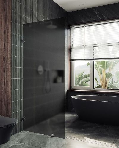 Душевая перегородка Maybah Glass MGD-273-4 100х195 стекло тонированное профиль хром - фото 2