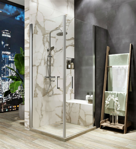 Душевой уголок Orange E04-090TCR 88х88 стекло прозрачное профиль хром глянцевый без поддона - фото 4